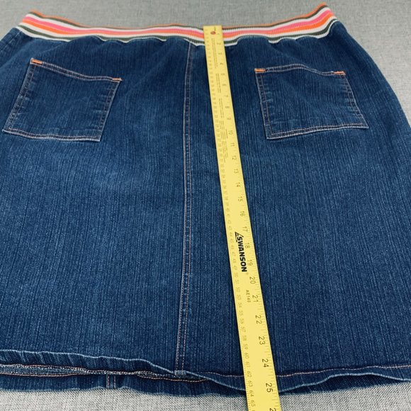 Vintage FInejeans Stretch Denim Skirt Elastic Waist Size 28 Pockets 74% Cotton - Picture 11 of 12